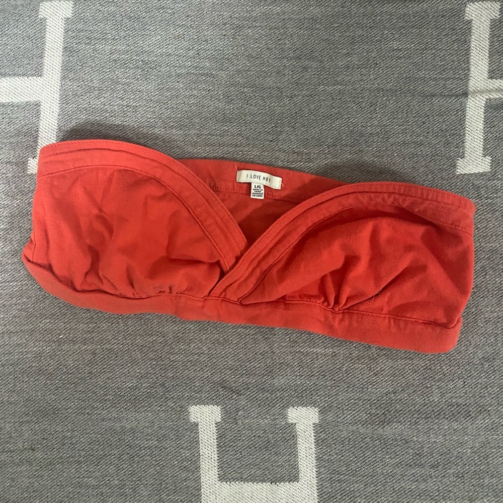 vintage fire red sweetheart bandeau